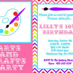 Rainbow Art party invite