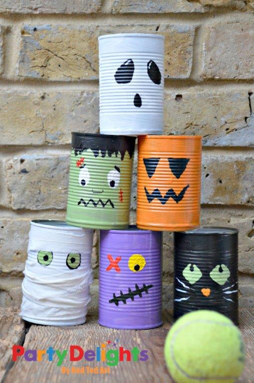 Halloween-Tin-Can-Bowling-Halloween class party game