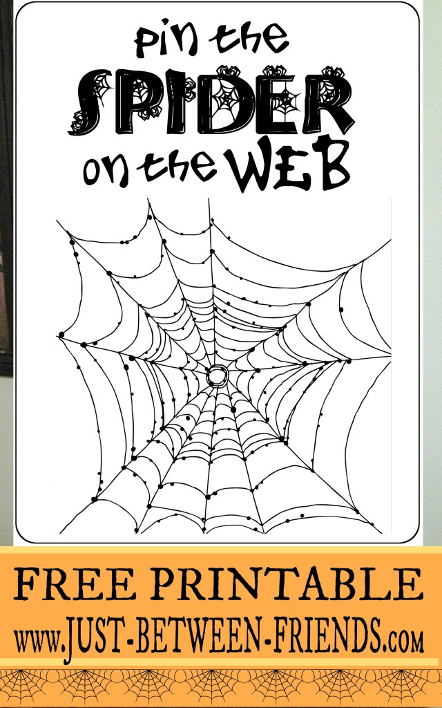 Pin the Spider on the Web Free Printable Halloween Party Game