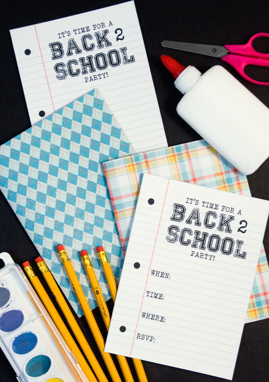 Back to School party invites
