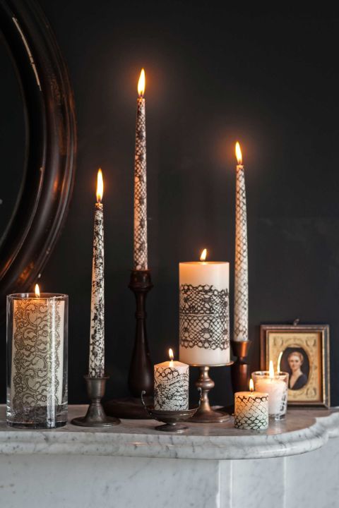 Lace Wrapped Candles